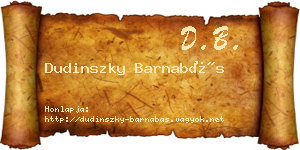 Dudinszky Barnabás névjegykártya