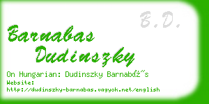 barnabas dudinszky business card